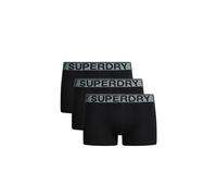 Boxershorts SUPERDRY "TRUNK TRIPLE PACK", Herren, Gr. L, 3 Stk., schwarz (triple schwarz, grau), Jersey, Obermaterial: 95% Baumwolle, 5% Elasthan, unifarben, eng, Unterhosen (52116212-L) triple schwar