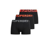 Boxershorts SUPERDRY "TRUNK TRIPLE PACK", Herren, Gr. S, 3 Stk., orange (schwarz, orange), Jersey, Obermaterial: 95% Baumwolle, 5% Elasthan, unifarben, eng, Unterhosen (31301816-S) schwarz, orange