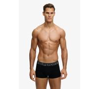 Boxershorts SUPERDRY "TRUNK TRIPLE PACK", Herren, Gr. S, 3 Stk., schwarz, grau, Jersey, Obermaterial: 95% Baumwolle, 5% Elasthan, unifarben, körpernah, Unterhosen (52870708-S) schwarz, grau