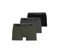 Boxershorts TOM TAILOR "Buffer", Herren, Gr. L, grün (grün, dunkel, meliert), Single Jersey, Obermaterial: 95% Baumwolle, 5% Elasthan, meliert, bequem, Unterhosen, weich, bequem, basic, eng, Logobund,
