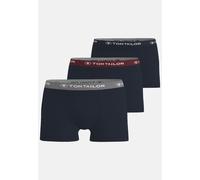 Boxershorts TOM TAILOR "Buffer", Herren, Gr. S, blau (blau, dunkel, multicolor1), Single Jersey, Obermaterial: 95% Baumwolle, 5% Elasthan, unifarben, bequem, Unterhosen, weich, bequem, basic, eng, Log