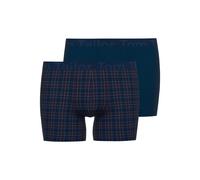 Boxershorts TOM TAILOR "Kentucky", Herren, Gr. 4S, blau (blau, mittel, allover), Obermaterial: 95% Baumwolle, 5% Elasthan, eng, Unterhosen, Logobund, basic, bequem, weich, kariert, Baumwollmix (963087