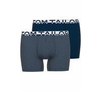 Boxershorts TOM TAILOR "Kentucky", Herren, Gr. 7 (XL), blau (blau, dunkel, allover), Obermaterial: 95% Baumwolle, 5% Elasthan, gemustert, unifarben, körpernah, Unterhosen, weich, bequem, eng, elastisc