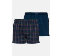 Boxershorts TOM TAILOR "Milos", Herren, Gr. 5M, blau (blau, dunkel, karo), Obermaterial: 100% Baumwolle, bequem, Unterhosen, bequem, leicht, Logopatch, basic, kariert, Baumwolle (41818711-5) blau, dun