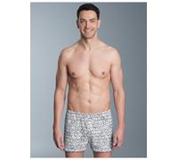 Boxershorts TRIGEMA "TRIGEMA Boxer-Shorts mit freundlichem Smiley-Muster", Herren, Gr. M, 1 Stk., weiß, 100% Baumwolle, Unterhosen (60387443-M) weiß