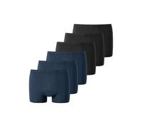 Boxershorts UNCOVER BY SCHIESSER "Boxershort UNCOVER Cotton 6PACK Shorts 6er Pack", Herren, Gr. L, bunt (schwarz, dunkelblau), Obermaterial: 95% Baumwolle CO. 5% Elasthan EL., Unterhosen (92700913-L)