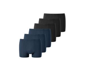 Boxershorts UNCOVER BY SCHIESSER "Boxershort UNCOVER Cotton 6PACK Shorts 6er Pack", Herren, Gr. M, bunt (schwarz, dunkelblau), Obermaterial: 95% Baumwolle CO. 5% Elasthan EL., Unterhosen (92700913-M) 