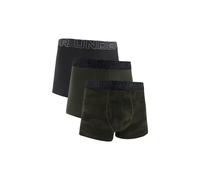 Boxershorts UNDER ARMOUR "Boxershort UA PERFORMANCE COTTON - PRINT 3 INCH 3er Pack", Herren, Gr. M, bunt (schwarz, dunkelgrün), Obermaterial: 57% Baumwolle CO. 38% Polyester PES. 5% Elasthan EL., Unte