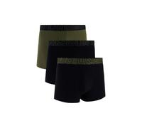 Boxershorts UNDER ARMOUR "Boxershort UA PERFORMANCE COTTON - SOLID 3 IN 3PK 3er Pack", Herren, Gr. XXL, bunt (schwarz, grün), Obermaterial: 57% Baumwolle CO. 38% Polyester PES. 5% Elasthan EL., Unterh