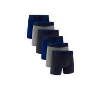 Boxershorts UNDER ARMOUR "Boxershort UA PERFORMANCE COTTON - SOLID 6 IN 6PK 6er Pack", Herren, Gr. L, bunt (dunkelblau, grau, blau), Obermaterial: 57% Baumwolle CO. 38% Polyester PES. 5% Elasthan EL.,