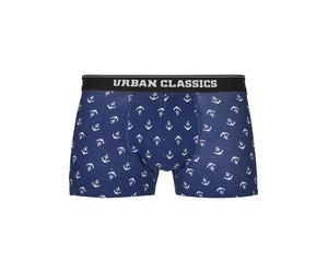 Boxershorts URBAN CLASSICS "Urban Classics Herren Boxer Shorts 5-Pack", Herren, Gr. 4XL, 1 Stk., anchor aop, schwarz, charcoal, 95% Baumwolle, 5% Elasthan, Unterhosen (63833256-4XL) anchor aop, schwar
