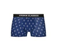 Boxershorts URBAN CLASSICS "Urban Classics Herren Boxer Shorts 5-Pack", Herren, Gr. S, 1 Stk., anchor aop, schwarz, charcoal, 95% Baumwolle, 5% Elasthan, Unterhosen (63833256-S) anchor aop, schwarz, c