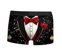Boxershorts Weihnachten Herren Weihnachtsunterhose Weihnachtsunterwäsche Slips Geschenk Weiche Lustige Bequeme Weihnachtsboxershort Unterhosen Weihnachts Boxershorts Geschenk für (a-Brick Red, M)