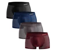 BOXR Underwear Bambus Boxershorts Herren 4er Pack Unterhosen Männer Ultra-Weich Atmungsaktiv Premium-Komfort Herren Unterwäsche