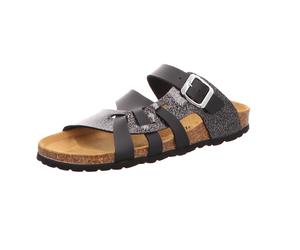 BOXX Damen-Bio-Pantolette extra-weich mit Tieffußbett Escamas Schwarz 39