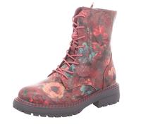 BOXX Damen-Schnürstiefelette Blumen-Muster Rot-Schwarz-Mehrfarbig 37