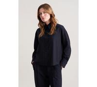 Boxy Bluse aus Flanell Nadelstreifen Blau 48 (60.850724-0018-48)