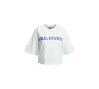 Smith and Soul Cropped Boxy Fit T-Shirt mit Label-Print in Bleu, Größe XS