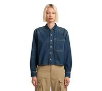 Langarmshirt G-STAR "Boxy Relaxed 1-Pocket Shirt", Damen, Gr. M, antique faded cyclone, Obermaterial: 100% Baumwolle, Shirts Langarmshirt (12811122-M) antique faded cyclone