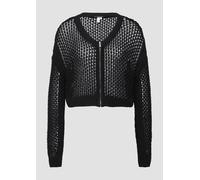 Boxy Strickjacke in Häkeloptik XS schwarz 2162951.9999.XS