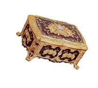 BOYANDM Stilvolle emaillierte Schmuckschatulle mit verspiegeltem Blumenmuster, perfekt für die Aufbewahrung von Ringen, Ohrringen und Halsketten, elegante Organizer-Aufbewahrungsbox mit verspiegelter
