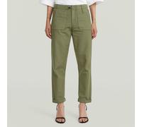 Boyfriend-Hose G-STAR "Regular Track O5P Fatigue", Damen, Gr. 31, N-Gr, grün (four leaf clover gd), Web, Obermaterial: 100% Baumwolle, unifarben, relaxed fit lang, Hosen, mit niedrigem Bund, Relaxed F