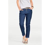 Boyfriend-Hose HEINE, Damen, Gr. 34, Normalgrößen, blau, 97% Baumwolle, 3% Elasthan, Rückseite:95% Baumwolle, 5% Elasthan, unifarben, lang, Hosen (29962430-34) blau