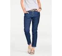 Boyfriend-Hose HEINE, Damen, Gr. 40, Normalgrößen, blau, 97% Baumwolle, 3% Elasthan, Rückseite:95% Baumwolle, 5% Elasthan, unifarben, lang, Hosen (29962430-40) blau