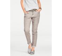 Boyfriend-Hose HEINE, Damen, Gr. 42, Normalgrößen, grau, 97% Baumwolle, 3% Elasthan, Rückseite:95% Baumwolle, 5% Elasthan, unifarben, lang, Hosen (64726818-42) grau