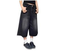Boyfriend Jeans Damen E-Girl Jeanshose Baggy Denim Hosen Reißverschluss Jeans Wide Leg Langhose Breite Bein Latzhose Geradem Bein Pants
