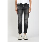 Boyfriend-Jeans GANG "94NADIA CROPPED", Damen, Gr. 25, Normalgrößen, grau (destroyed anthra), 98% Baumwolle, 2% Elasthan, unifarben, Ballonform lang, Jeans, im 5-Pocket-Style (21235249-25) destroyed a