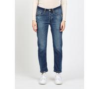 Boyfriend-Jeans GANG "94NICA CROPPED", Damen, Gr. 28, N-Gr, blau (lovely midblau), Denim/Jeans, Obermaterial: 90% Baumwolle, 8% Polyester, 2% Elasthan, bequem knöchelfrei, Jeans, mit geraden und verkü