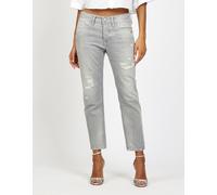 Boyfriend-Jeans GANG "94NICA CROPPED", Damen, Gr. 33, N-Gr, grau (big grau), Denim/Jeans, Obermaterial: 98% Baumwolle, 2% Elasthan, bequem knöchelfrei, Jeans, mit geraden und verkürzten Beinverlauf, T