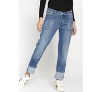 Boyfriend-Jeans GANG "94NICA WORKER", Damen, Gr. 29, N-Gr, blau (mid blau), Denim/Jeans, Obermaterial: 92% Baumwolle, 6% Polyester, 2% Elasthan, regular fit knöchelfrei, Jeans, cooler, androgyner Look