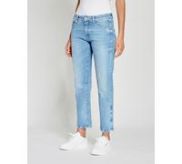 Boyfriend-Jeans GANG "GANG Jeans Boyfriend 94NADIA cropped", Damen, Gr. 32, Normalgrößen, blau (denim blau), 90% Baumwolle, 4% Elasthan, 6% Polyester, Jeans (82291534-32) denim blau