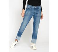 Boyfriend-Jeans GANG "GANG Jeans Boyfriend 94NICA WORKER", Damen, Gr. 24, blau (denim blau), Stoff, 92% Baumwolle, 2% Elasthan, 6% Polyester, Jeans Boyfriend-Jeans (82050239-24)