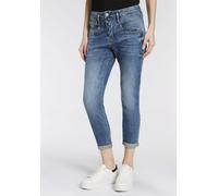 Boyfriend-Jeans HERRLICHER "Shyra Cropped Denim Light", Damen, Gr. 26, N-Gr, ocean fade, Denim/Jeans, Obermaterial: 98% Baumwolle, 2% Elasthan, straight fit 7/8-Länge, Jeans, 7/8-Länge mit hohem Bund