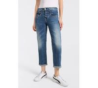 Boyfriend-Jeans HERRLICHER "Shyra Tap Denim", Damen, Gr. 29, N-Gr, blau (blau jay), Denim/Jeans, Obermaterial: 98% Baumwolle, 2% Elasthan, 7/8-Länge, Jeans Boyfriend-Jeans, mit halbverdeckter Knopflei