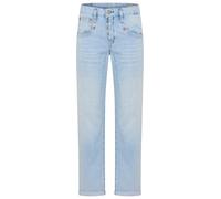 Boyfriend-Jeans HERRLICHER "Shyra Tap Denim Light", Damen, Gr. 30, N-Gr, soft cloud, Denim/Jeans, Obermaterial: 98% Baumwolle, 2% Elasthan, straight fit 7/8-Länge, Jeans, im Straight Fit, mit Knopflei