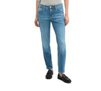 Boyfriend-Jeans MARC O'POLO "aus softem Baumwoll-Stretch", Damen, Gr. 25, Länge 32, medium blau, Obermaterial: 94% Baumwolle, 5% Polyester, 1% Elasthan, unifarben, lässig geschnitten knöchellang, Jean