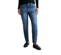Boyfriend-Jeans MARC O'POLO DENIM "aus Organic Cotton-Mix", Damen, Gr. 28, Länge 32, dunkelblau, Obermaterial: 60% Baumwolle, 39% Lyocell, 1% Elasthan, unifarben, knöchellang, Jeans (62712961-28) dunk