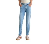 Boyfriend-Jeans MARC O'POLO "mit zwei Knöpfen", Damen, Gr. 29, Länge 32, medium blau, Obermaterial: 92% Baumwolle, 6% Elastomultiester, 2% Elasthan, unifarben, loose fit normal, Jeans (23365414-29) me