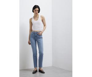 Boyfriend-Jeans MAVI "CINDY", Damen, Gr. 30, Länge 27, blau (mid indigo denim), 50% Bio Baumwolle, 49% Baumwolle, 1% Elastan, normal normal, Jeans, Mom Jeans (26921453-30) mid indigo denim