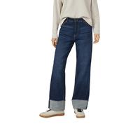 Boyfriend-Jeans S.OLIVER "Beth Turn Up", Damen, Gr. 38, Länge 30, dunkelblau, Denim/Jeans, Obermaterial: 100% Baumwolle, relaxed fit lang, Jeans, mit authentischer Waschung, Relaxed Fit (38154302-38)