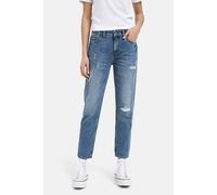 Boyfriend-Jeans SMITH & SOUL, Damen, Gr. 32, Länge 30, blau (denim), Denim/Jeans, Material: 100% Baumwolle, Destroyed-Effekte, lässig geschnitten, Jeans, mit verkürztem Bein (72416066-32) denim