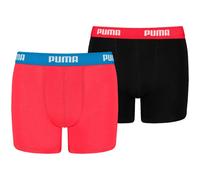 Puma Boys Basic Boxer 2er-Pack Kinder Unterhose, rot, Gr. 128
