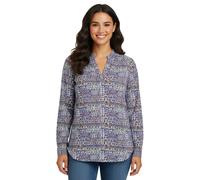 BOYSEN`S Damen Blusen-Shirt mit V-Ausschnitt Langarm-Shirt Sommer-Tunika 81925947 Bunt 34