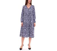 BOYSEN´S Damen Kleid geblümt modisches Langarm-Kleid aus reiner Baumwolle 87096638 Blau 36