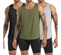 Boyzn 3er Pack Tank Top Herren, Ärmelloses T-Shirts Sport Unterhemd Workout Weste Achselshirt Funktionsunterhemd Laufshirt Bodybuilding Muskelshirt Sleeveless Fitness T-Shirts Black/Gray/Green-3P03-XL
