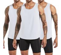 Boyzn 3er Pack Tank Top Herren, Baumwolle Ärmelloses T-Shirts Atmungsaktive Muskelshirts Achselshirts, Gym Workout Tank Top Sport Unterhemd Bodybuilding Sleeveless T Shirts Bodybuilding White-3P06-2XL